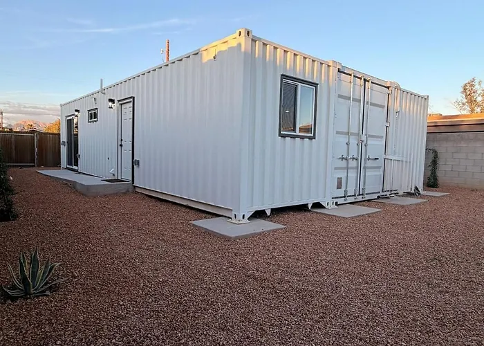 Modern Urban Container Retreat Sleeps 5 Near Uofa, Banner,